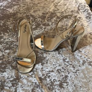 silver formal heels (size 7)